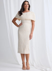 Trellis Lane Gabrielle Fitted Midi in Taupe TL1144