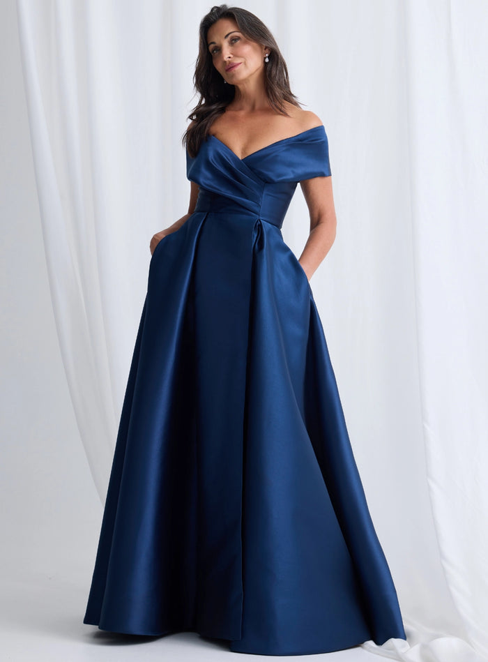 Trellis Lane Eloisa Off Shoulder Gown in Navy TL1167
