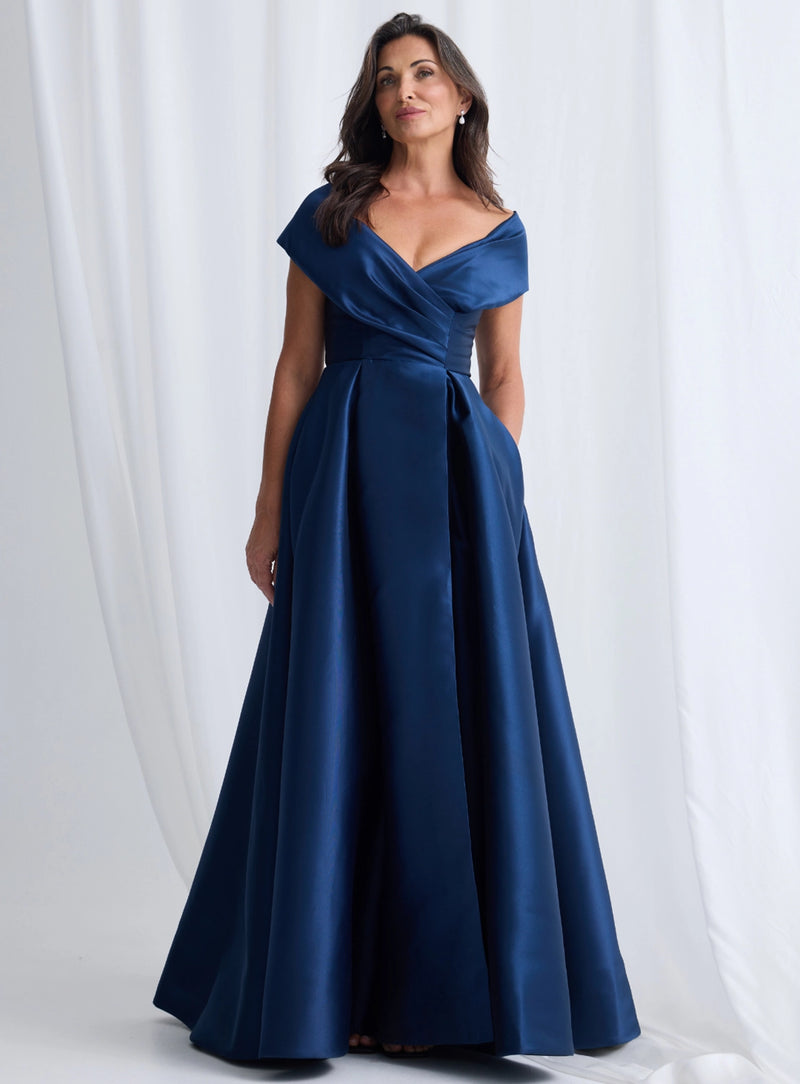 Trellis Lane Eloisa Off Shoulder Gown in Navy TL1167