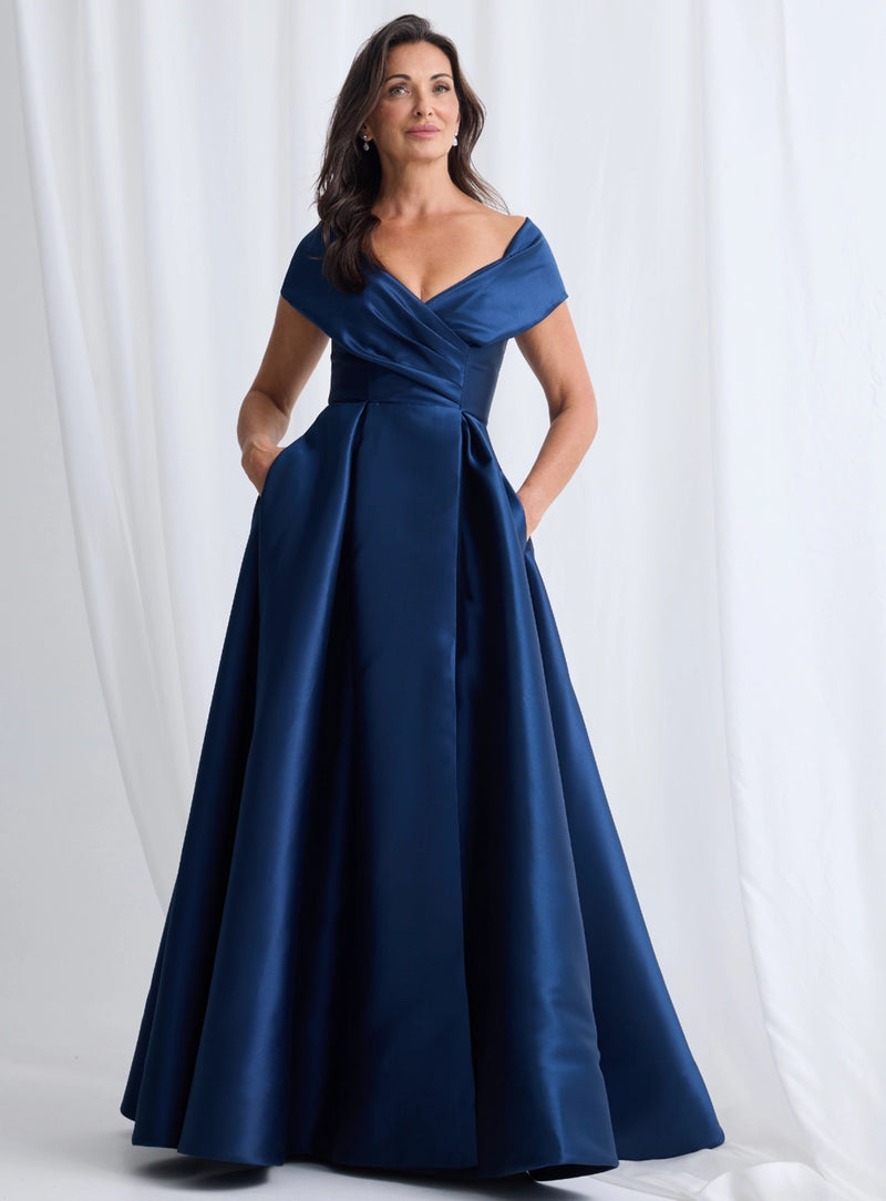 Trellis Lane Eloisa Off Shoulder Gown in Navy TL1167
