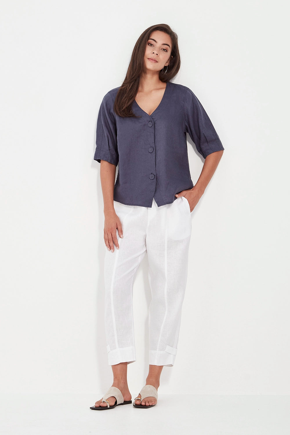Verge Elena Pant in White 9725BR