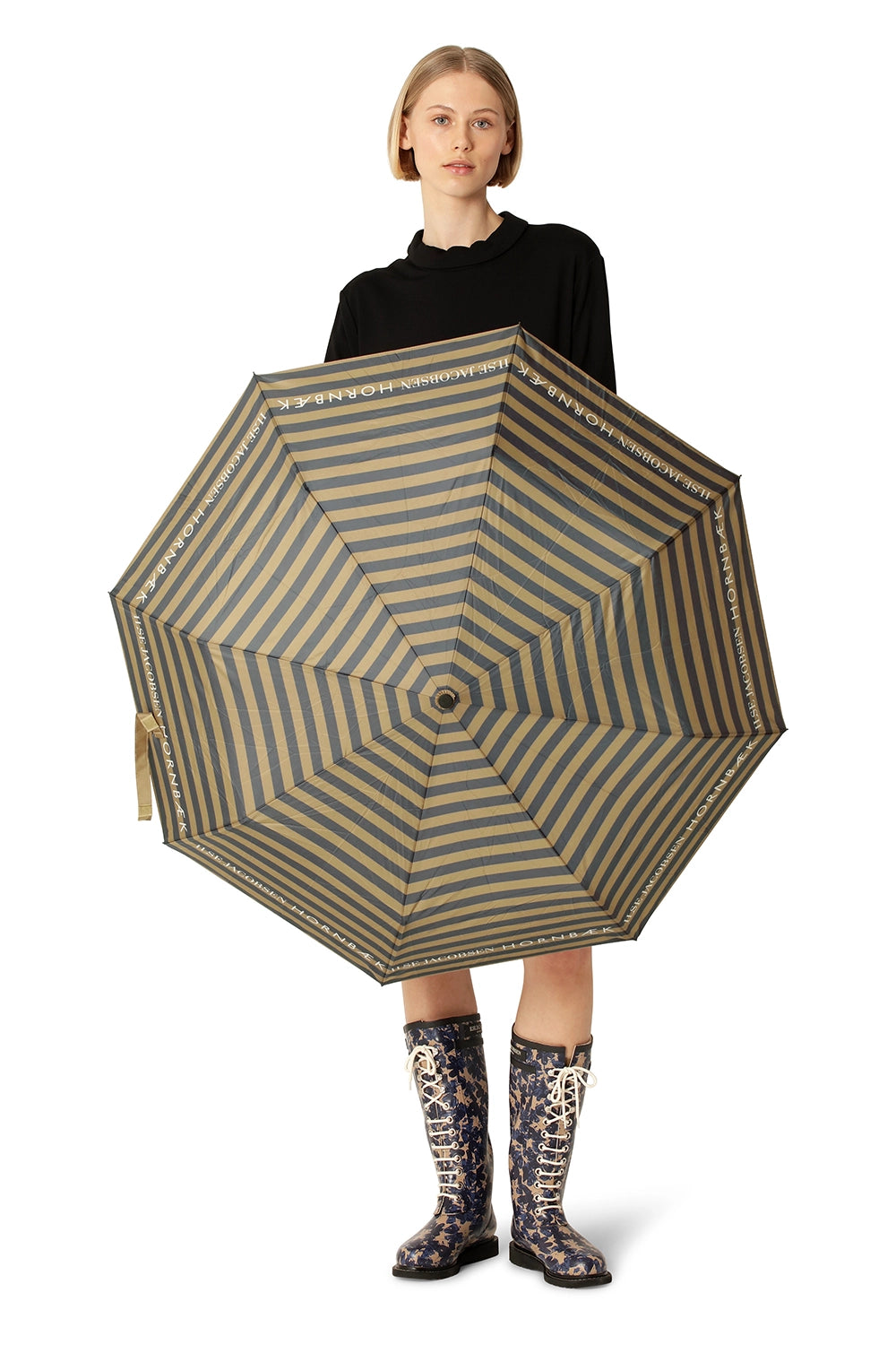 Ilse Jacobsen Logo Umbrella in Beige Butterfly UMBRELLA01
