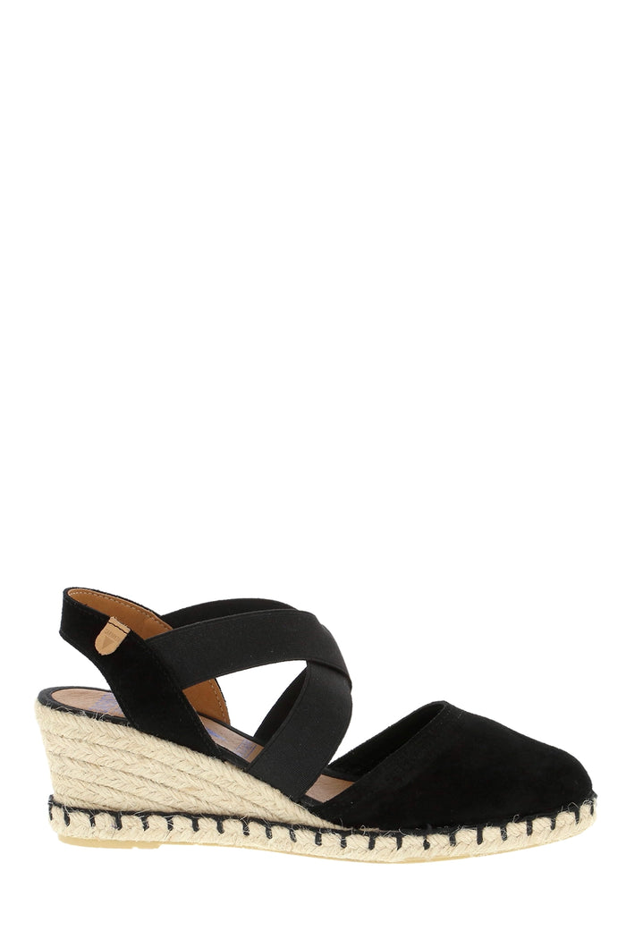 Verbenas Espadrille Wedge with Crossover Elastic VE-Mila