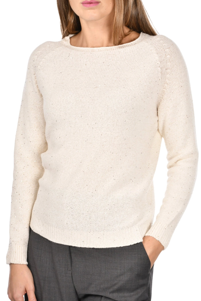 Gran Sasso Boat Collar Knit with sequins 14204-33004