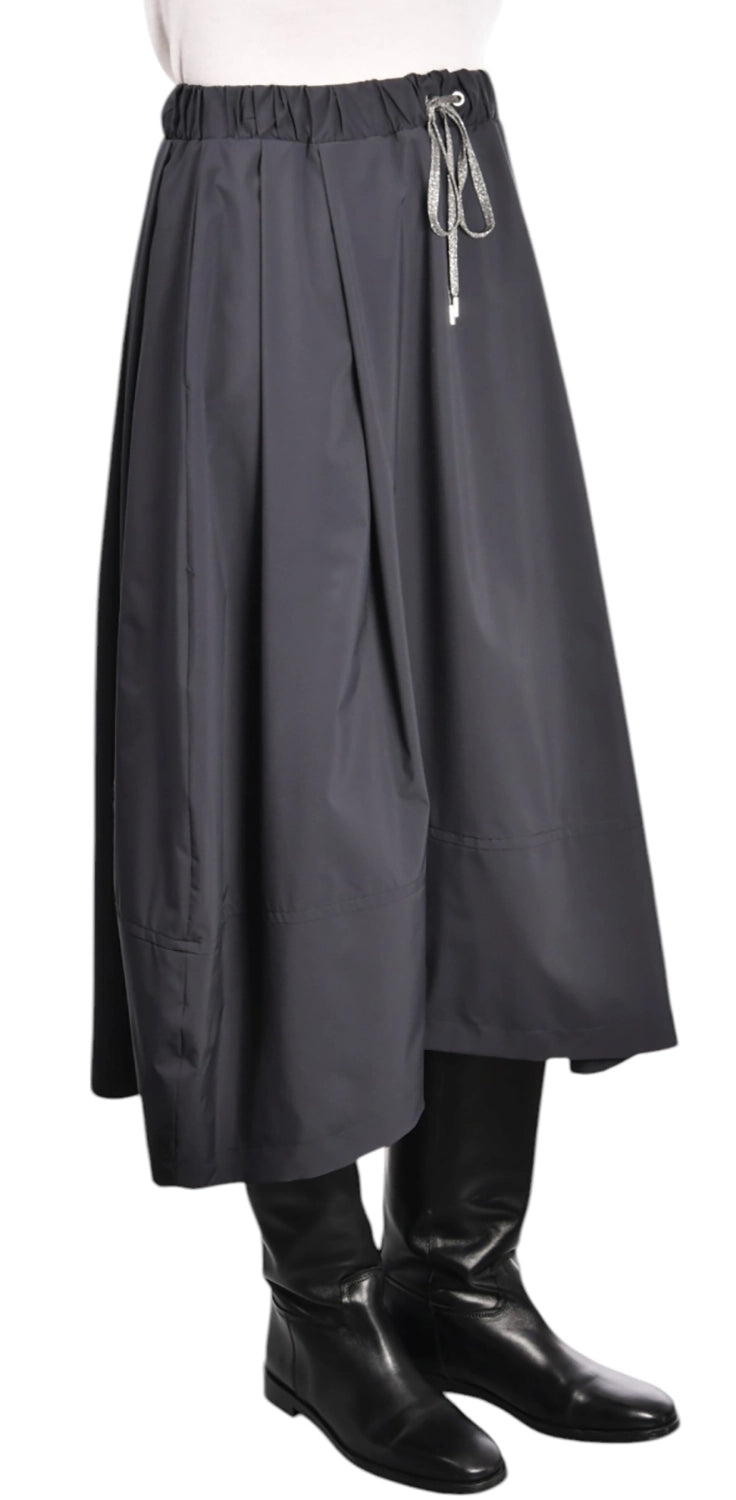 Gran Sasso Nylon Skirt with Drawstring 74215-69363