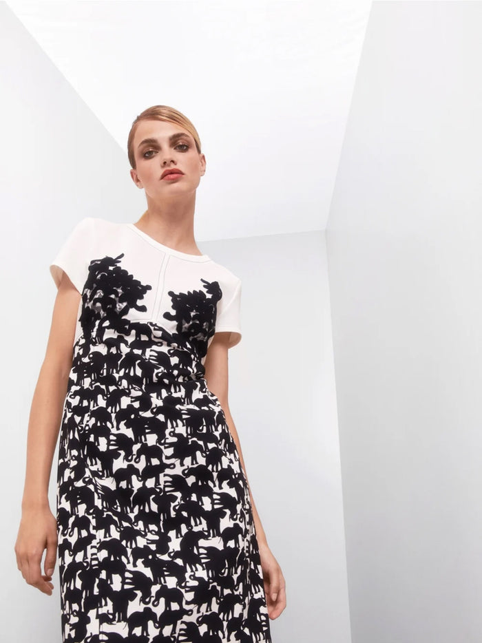 Marc Cain Figure-hugging dress with appliqué WC 21.08 J10 - Pre Order End of May Delivery