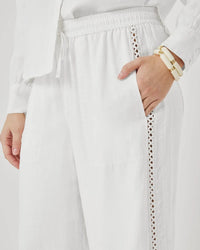 Splendid Stella Linen Trim Pant in White RS6C660