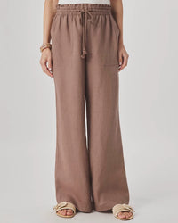 Splendid Stella Linen Trim Pant in Wicker RS6C660