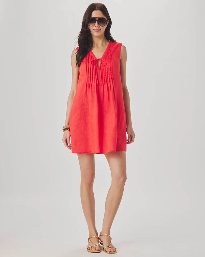 Splendid Stella Linen Mini Dress in Scarlet RS6D420