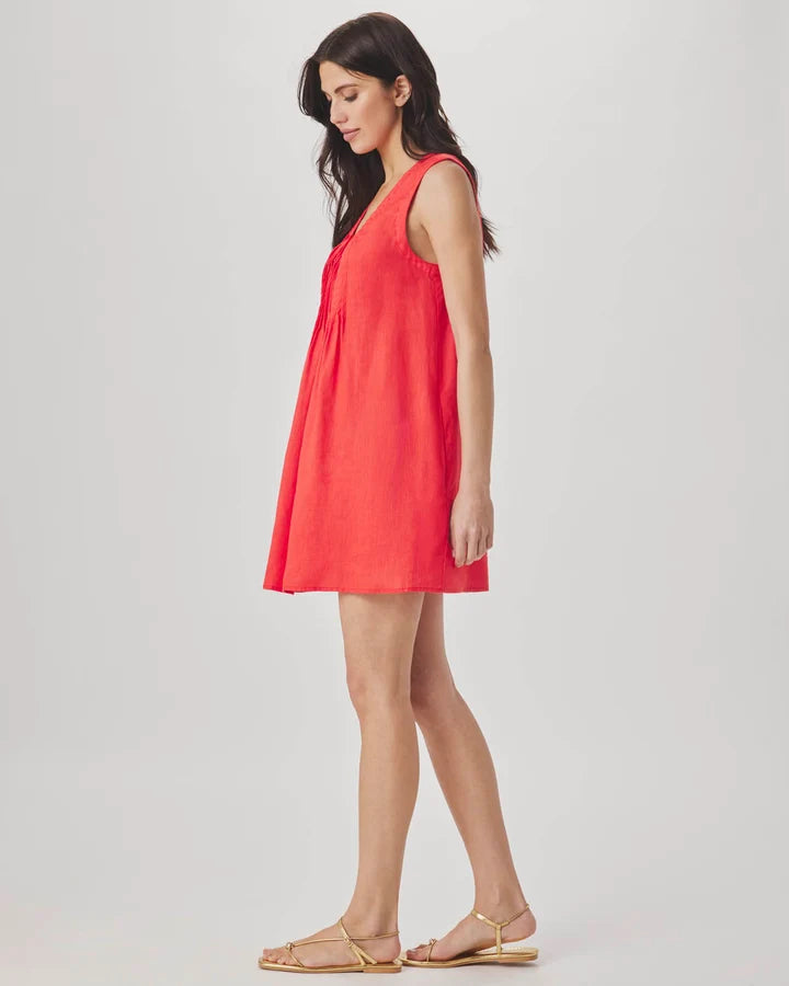 Splendid Stella Linen Mini Dress in Scarlet RS6D420