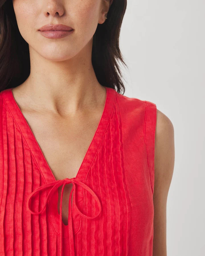 Splendid Stella Linen Mini Dress in Scarlet RS6D420