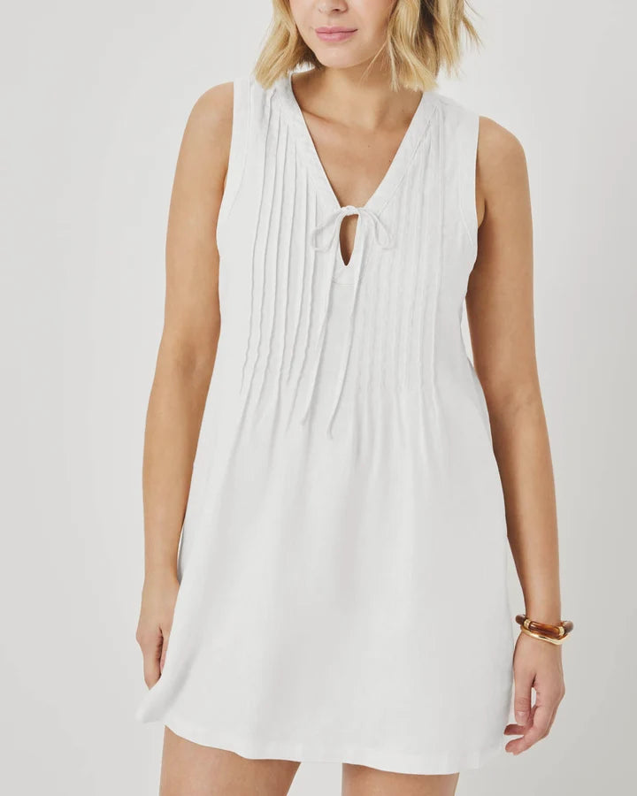Splendid Stella Linen Mini Dress in White RS6D420