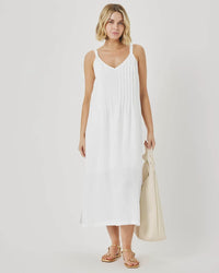 Splendid Stella Linen Pintuck Dress in White RS6D430