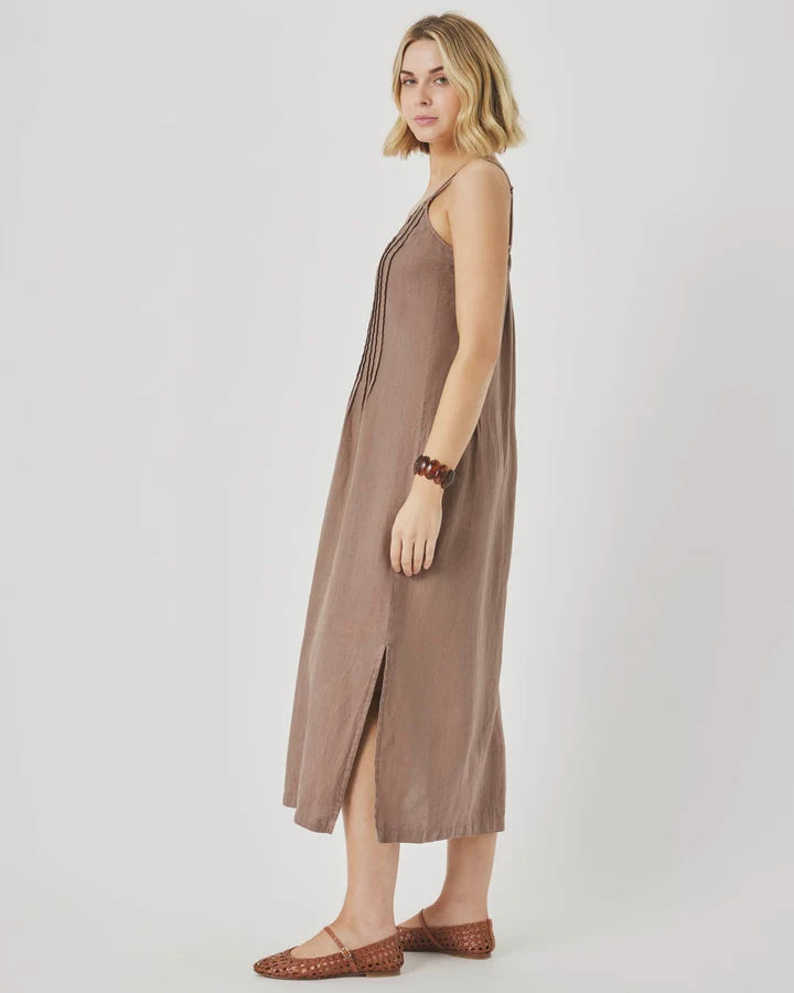 Splendid Stella Linen Pintuck Dress in Wicker RS6D430