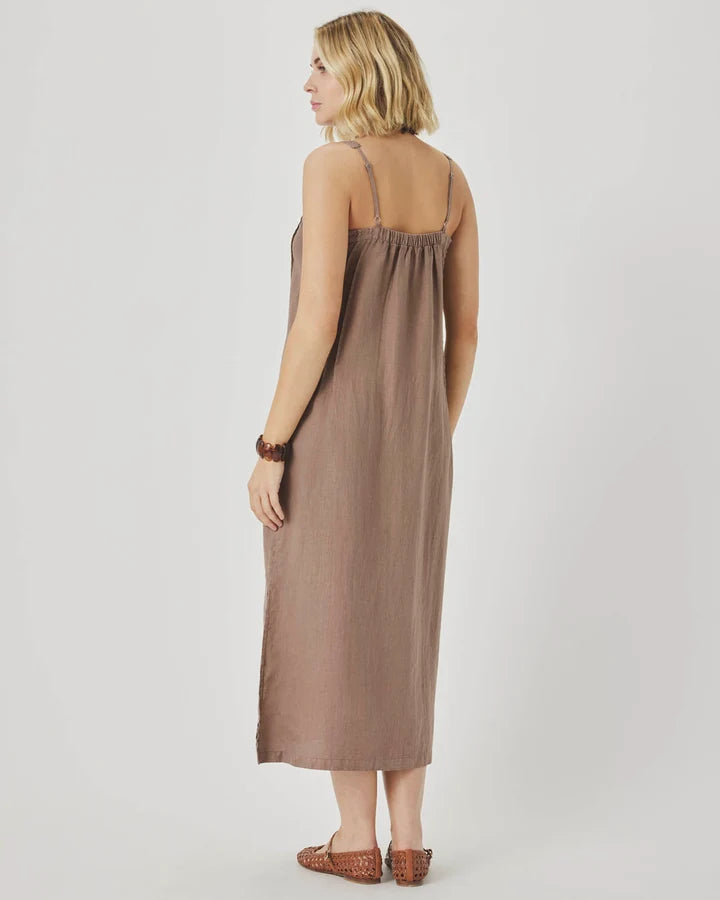Splendid Stella Linen Pintuck Dress in Wicker RS6D430