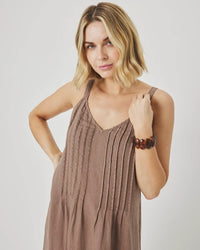 Splendid Stella Linen Pintuck Dress in Wicker RS6D430