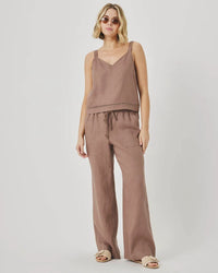 Splendid Stella Linen Trim Tank in Wicker RS6W060
