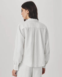 Splendid Stella Linen Trim Button Down in White RS6W520