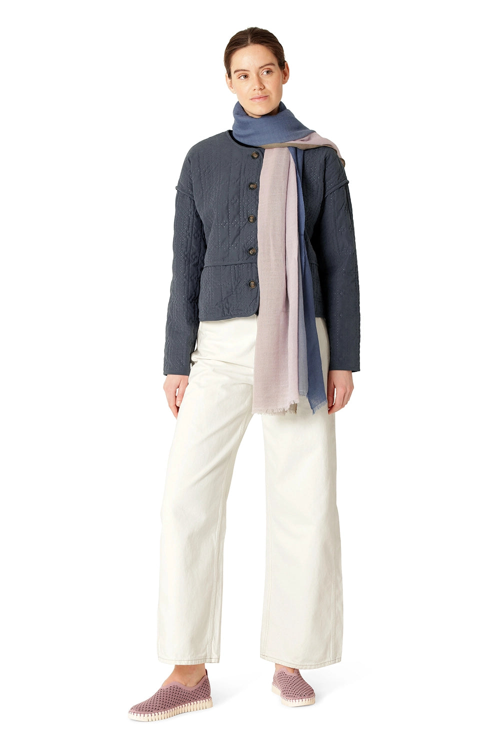 Ilse Jacobsen Dip Dye Scarf in Mauve Dip Dye WOOCA01