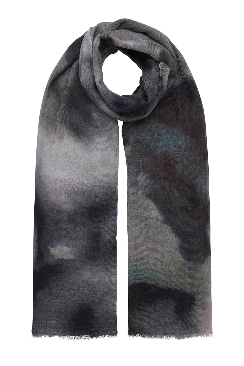 Ilse Jacobsen Moss Printed Scarf in Moss Print WOOCA03 - Pre-Order April Delivery