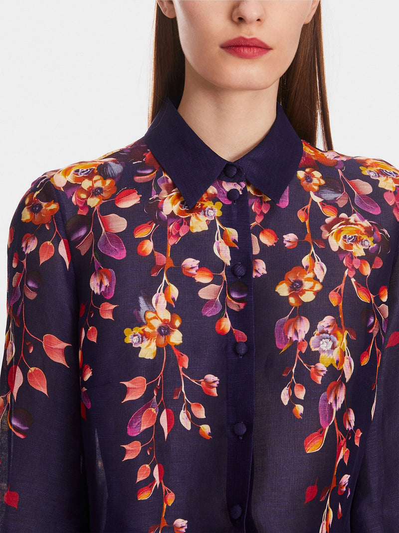 MarcCain Elegant blouse with AI floral print  XG 51.04 W05