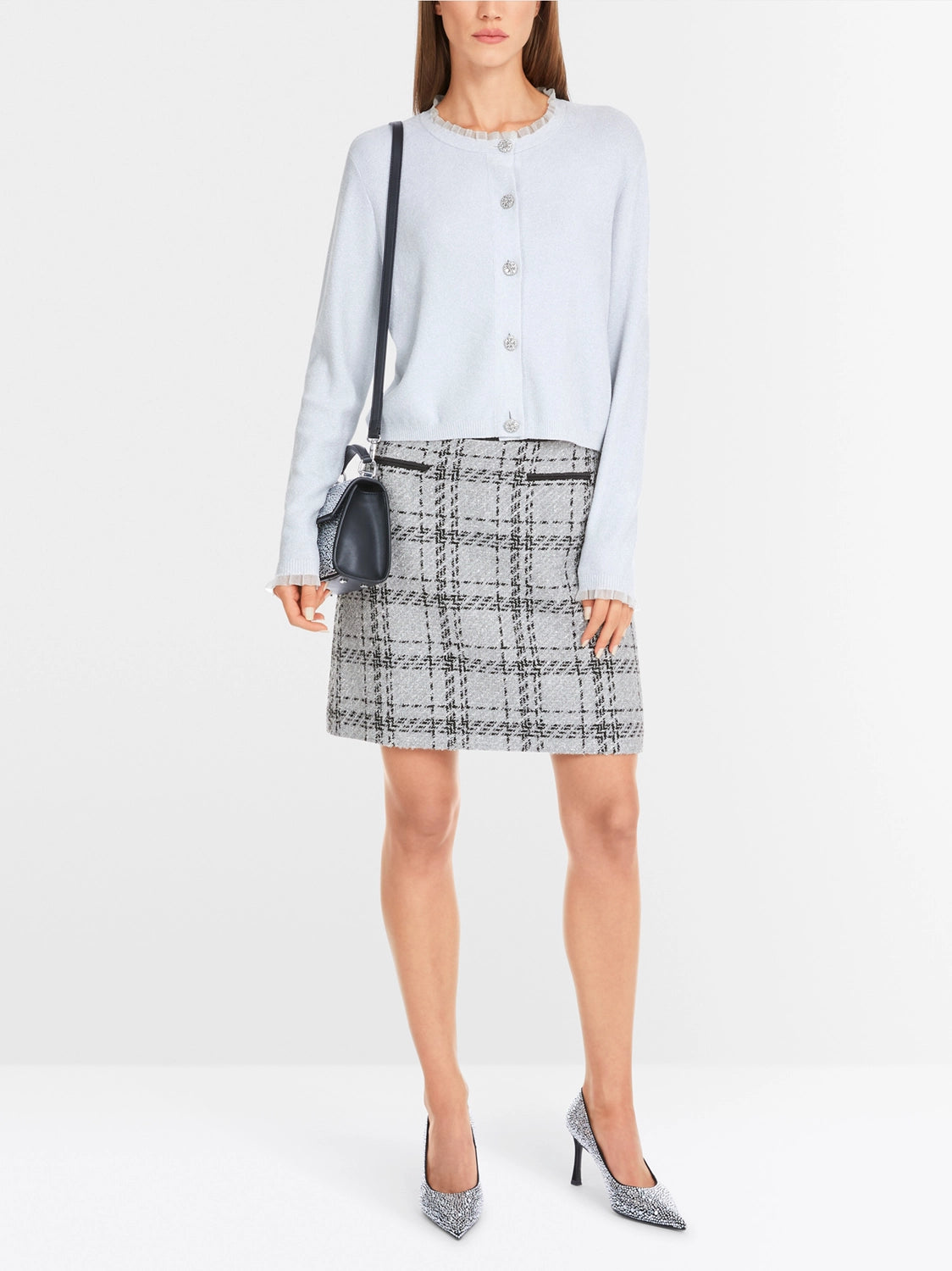 Marc Cain Glitter cardigan with ruffles YG 39.04 M53 - Pre-Order May Delivery