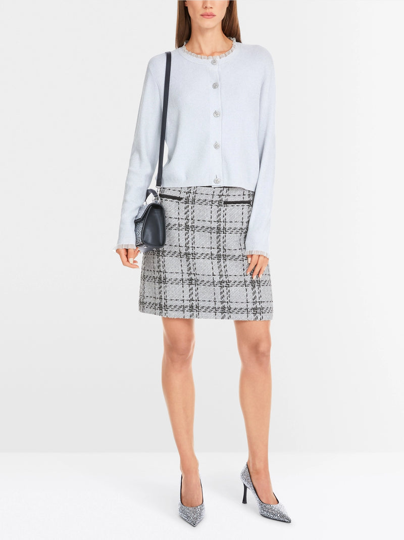 Marc Cain Glitter cardigan with ruffles YG 39.04 M53 - Pre-Order May Delivery