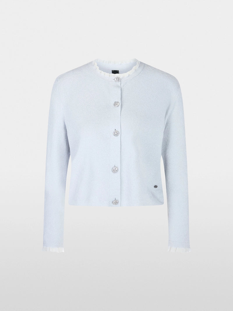 Marc Cain Glitter cardigan with ruffles YG 39.04 M53 - Pre-Order May Delivery