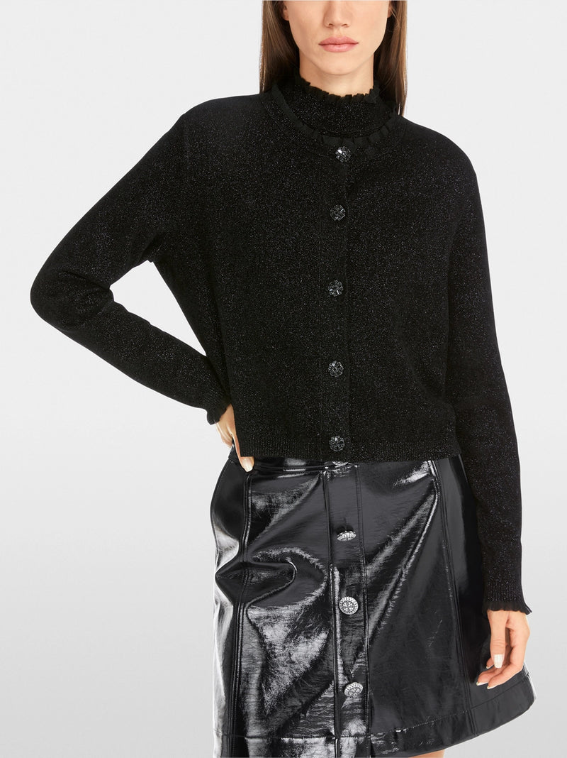Marc Cain Glitter cardigan with ruffles YG 39.04 M53 - Pre-Order May Delivery