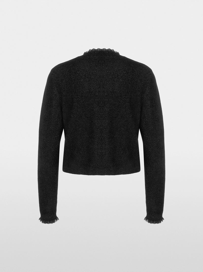 Marc Cain Glitter cardigan with ruffles YG 39.04 M53 - Pre-Order May Delivery