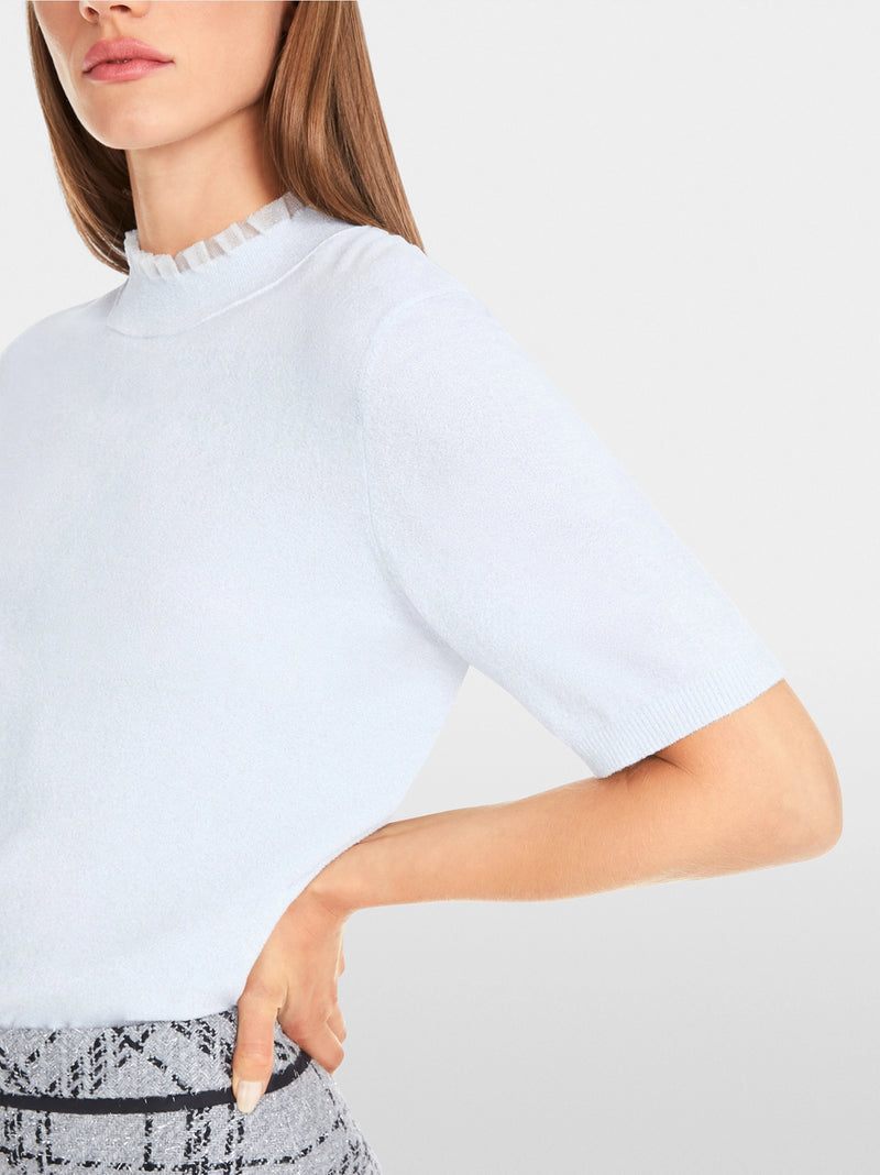 Marc Cain Short-sleeve pullover in glitter elegance YG 41.02 M53 - Pre-Order May Delivery