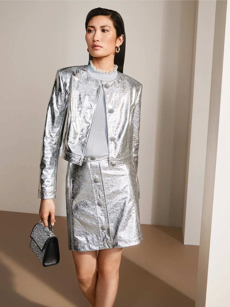 Marc Cain Short-sleeve pullover in glitter elegance YG 41.02 M53 - Pre-Order May Delivery