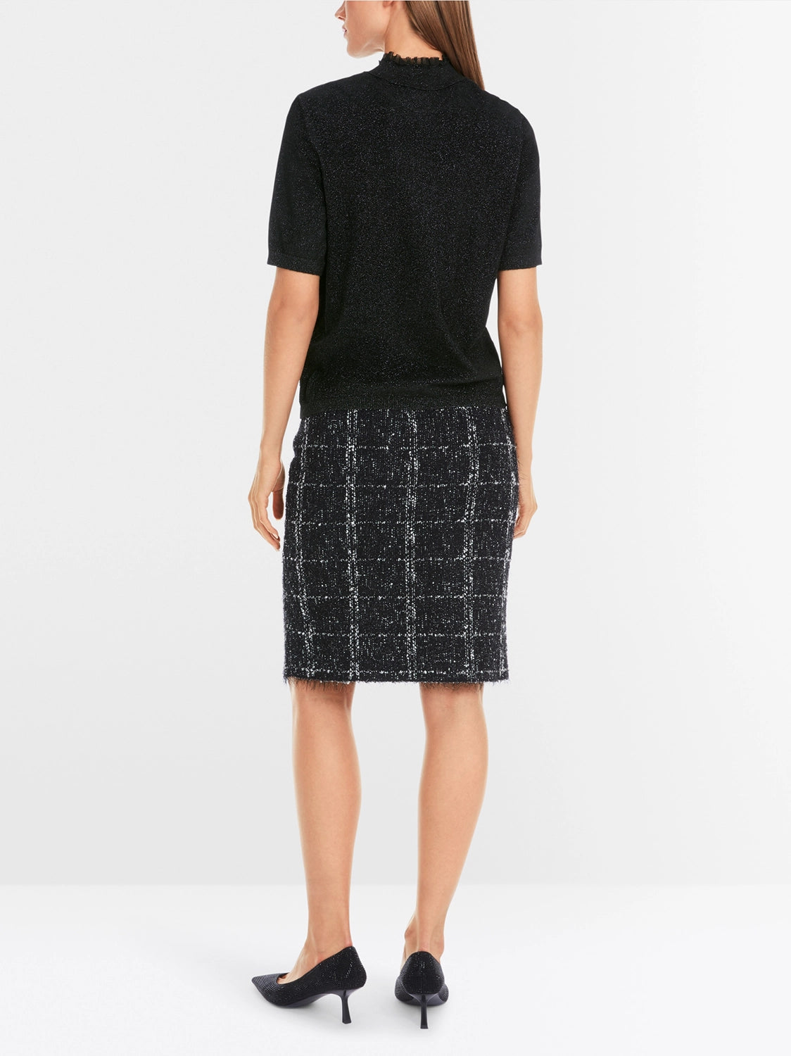 Marc Cain Short-sleeve pullover in glitter elegance YG 41.02 M53 - Pre-Order May Delivery