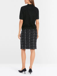 Marc Cain Short-sleeve pullover in glitter elegance YG 41.02 M53