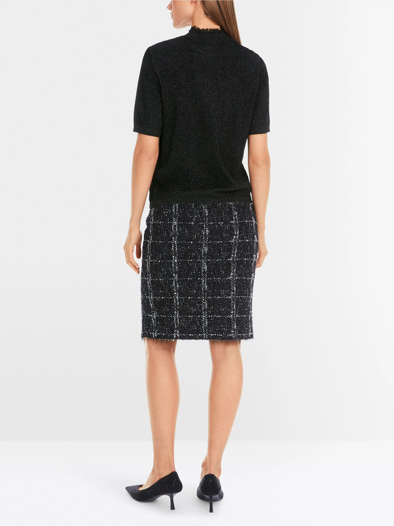 Marc Cain Short-sleeve pullover in glitter elegance YG 41.02 M53 - Pre-Order May Delivery