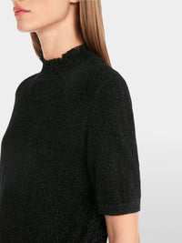 Marc Cain Short-sleeve pullover in glitter elegance YG 41.02 M53