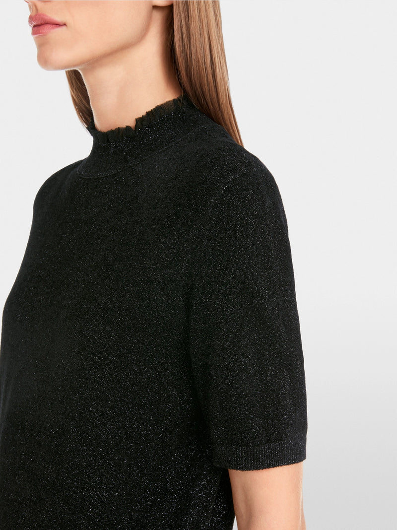 Marc Cain Short-sleeve pullover in glitter elegance YG 41.02 M53 - Pre-Order May Delivery