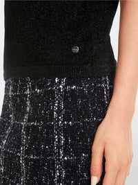 Marc Cain Short-sleeve pullover in glitter elegance YG 41.02 M53