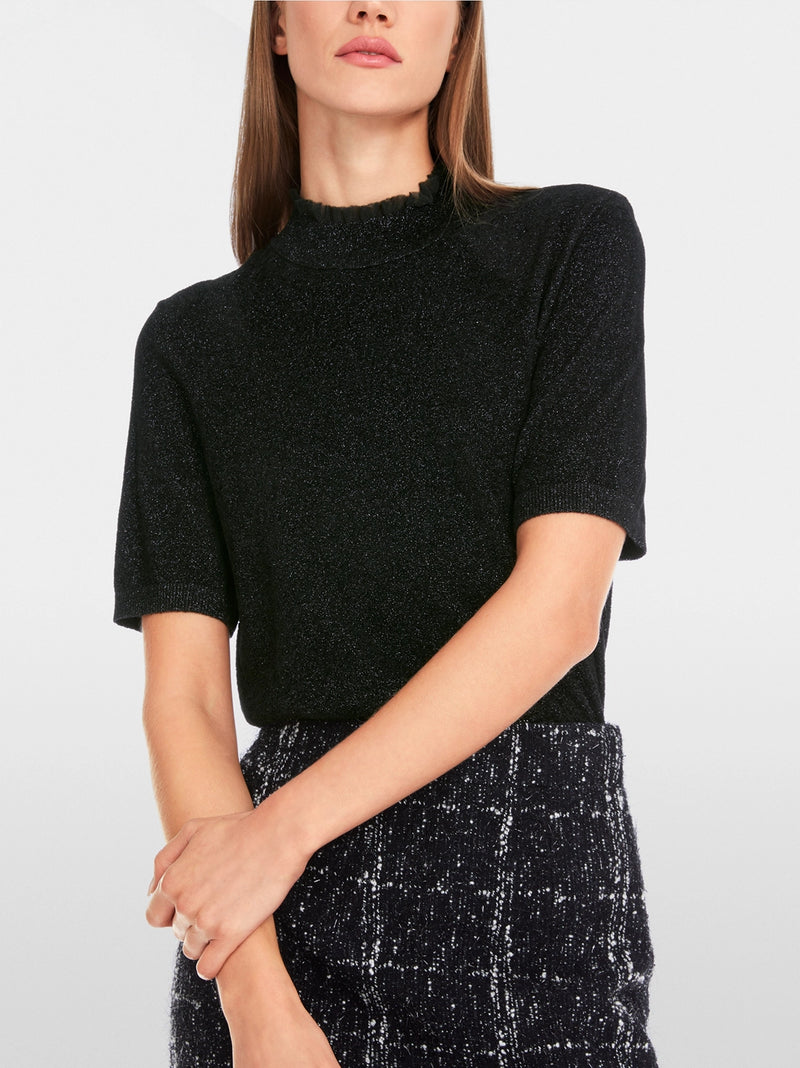 Marc Cain Short-sleeve pullover in glitter elegance YG 41.02 M53 - Pre-Order May Delivery