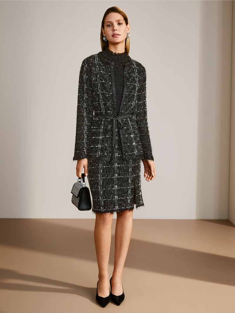 Marc Cain Short-sleeve pullover in glitter elegance YG 41.02 M53 - Pre-Order May Delivery