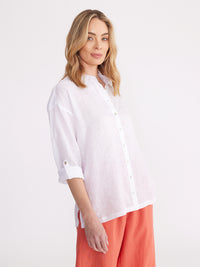 Yarra Trail Relaxed Linen Overshirt YT24S4014