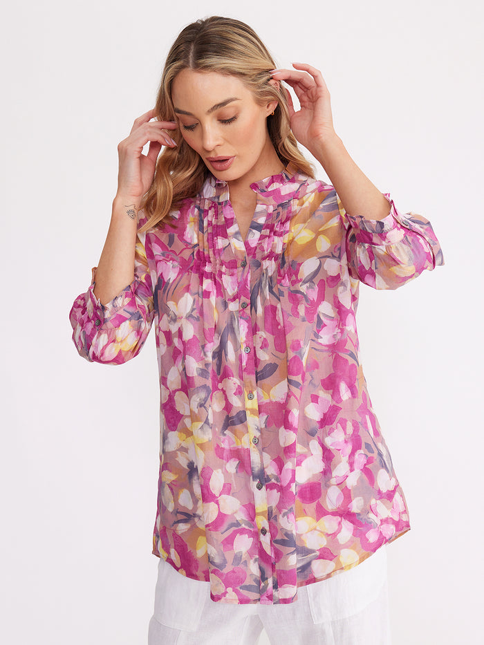 Yarra Trail Rose Petal Print Shirt YT24S4037