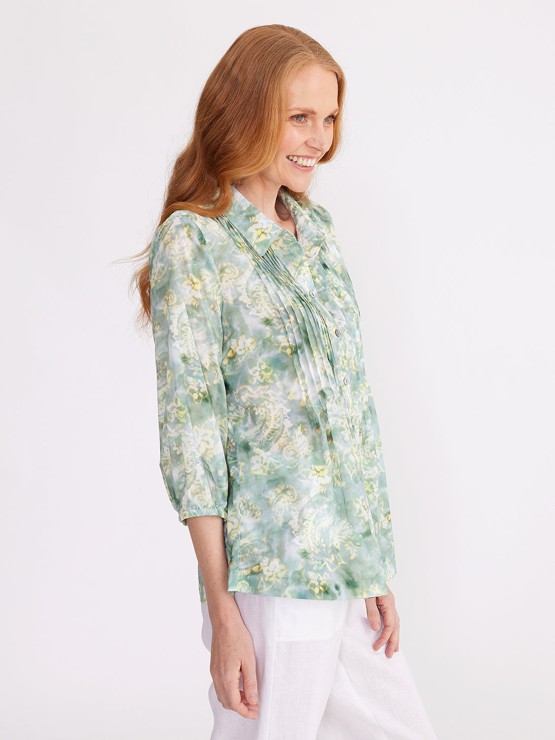 Yarra Trail Seafoam Swirl Print Shirt YT24S4046