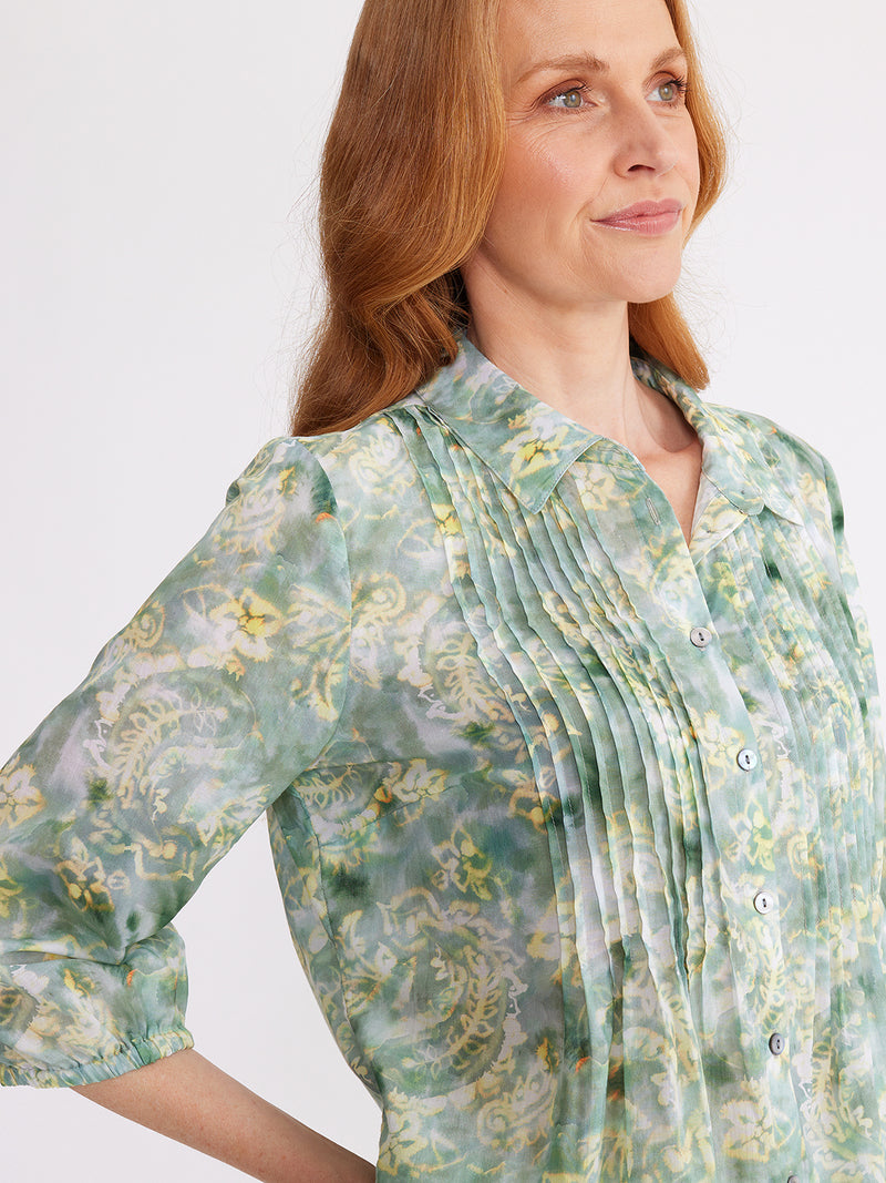 Yarra Trail Seafoam Swirl Print Shirt YT24S4046