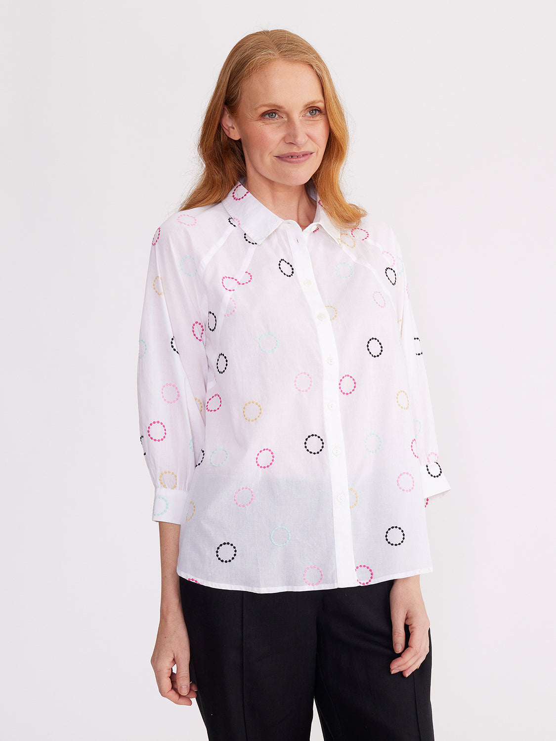 Yarra Trail Circle Embroidered Shirt YT24S4059