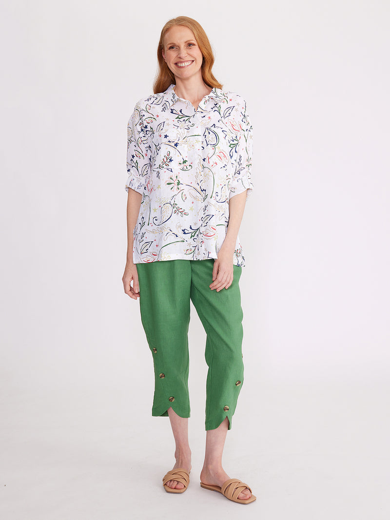 Yarra Trail Star Flower Linen Shirt YT24S4068