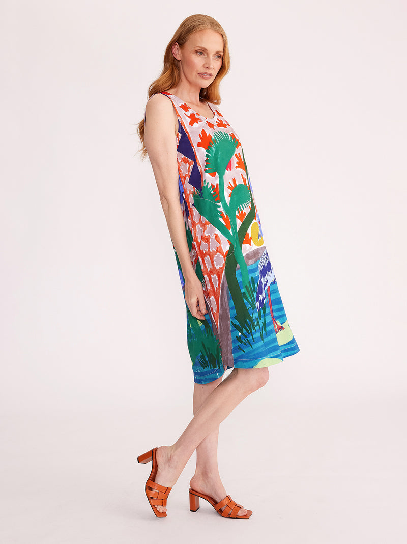 Yarra Trail Crane Print Dress YT24S9463