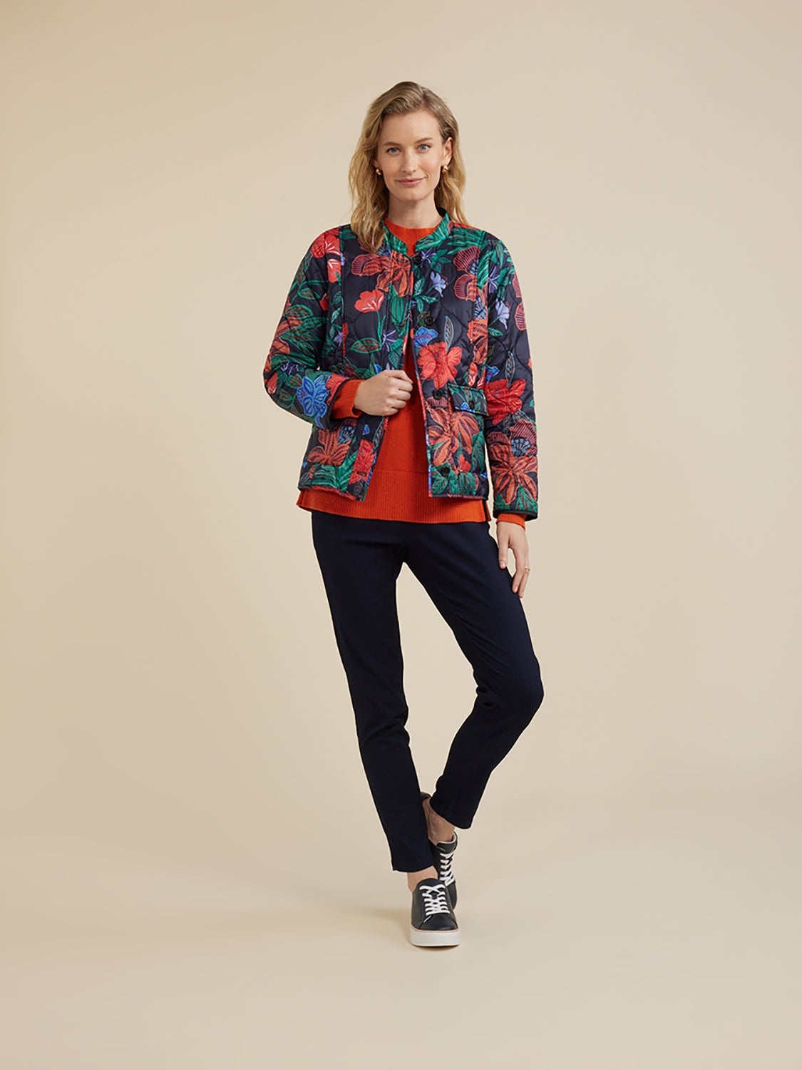 Yarra Trail Dark Floral Print Jacket YT24W6204