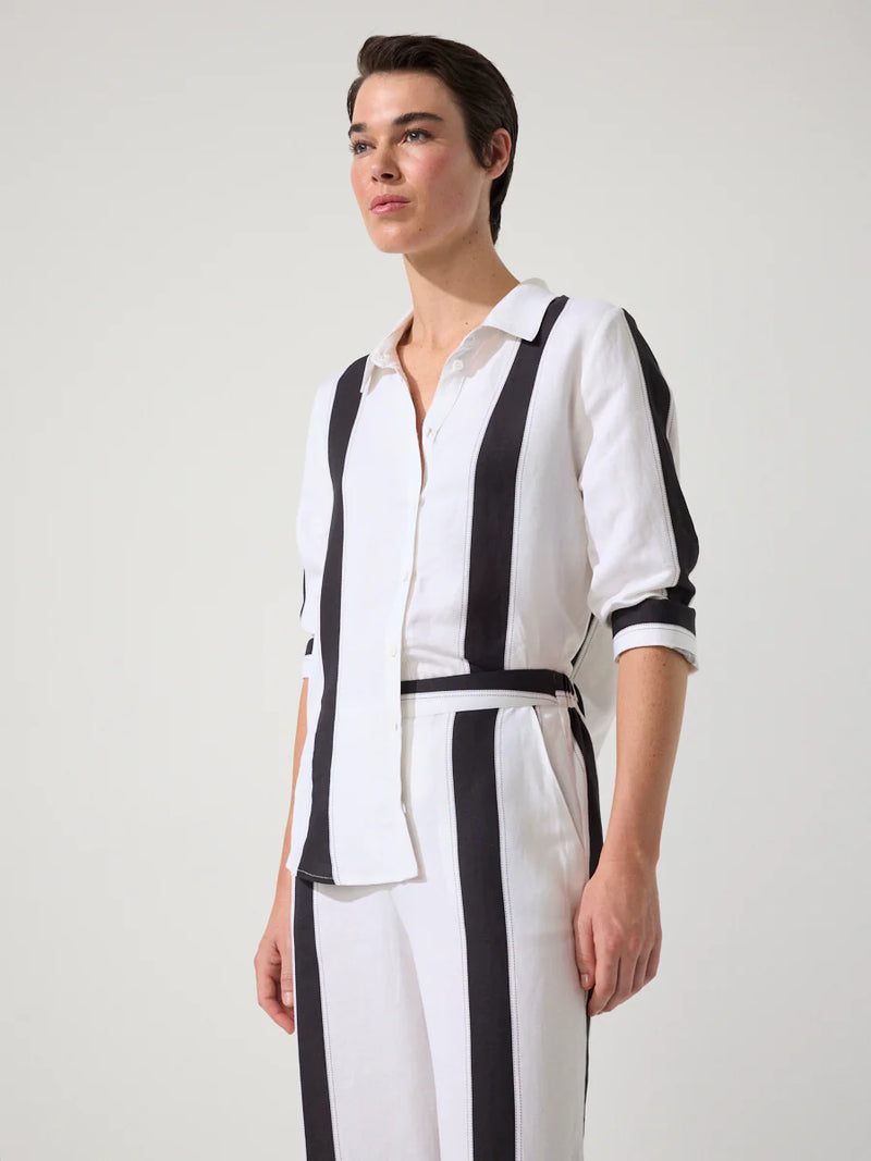 Marco Polo Urban Stripe Shirt in Black Stripe YTMP4719