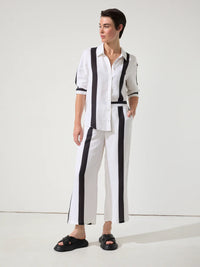 Marco Polo Urban Stripe Shirt in Black Stripe YTMP4719